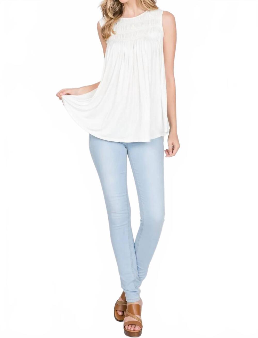 NEW ALLIE ROSE sydney smocked top in off white